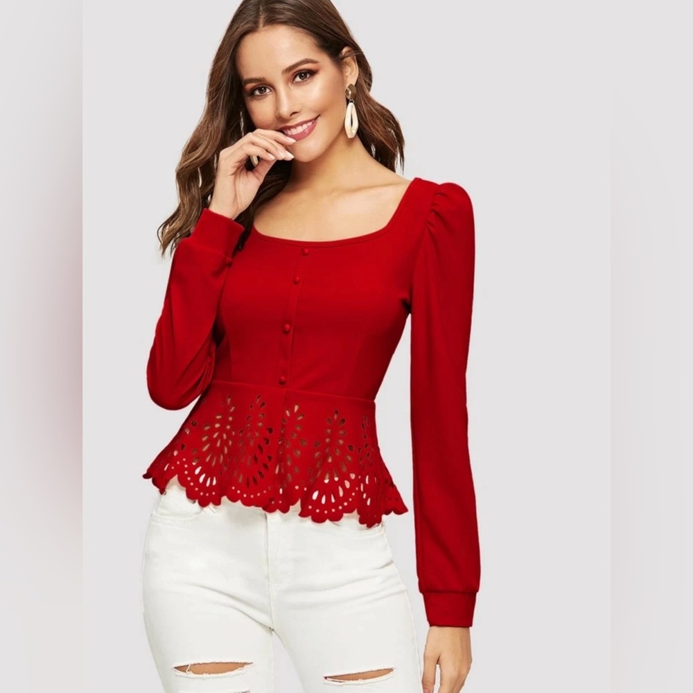 Red Peplum Top